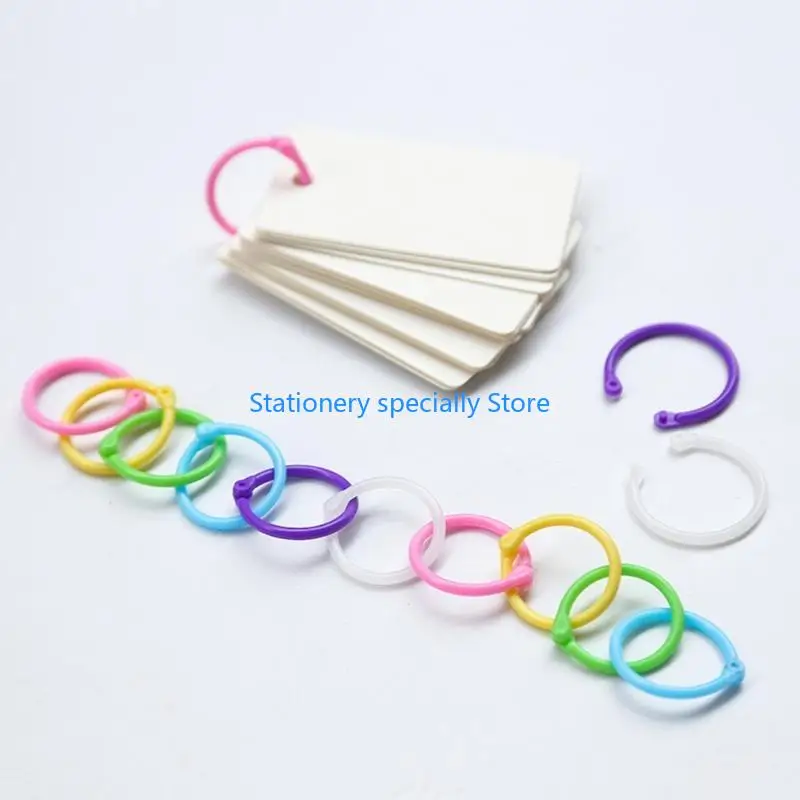 الملونة البلاستيك دائرة حلقة متعددة الوظائف الإبداعية فضفاضة ورقة الموثق الدائري DIY بها بنفسك كتاب البوم الموثق الأطواق مكتب ملزمة خواتم