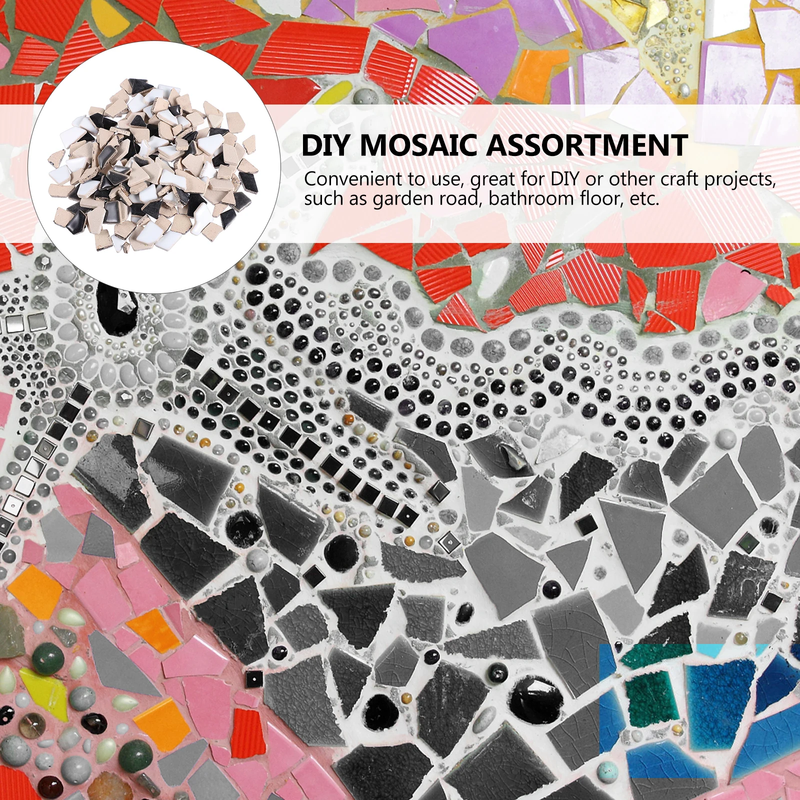 

Glazed Small Tile 200G Mosaic Assortment Creative Happy DIY Time Safe Easy for Garden Road Ceramic Tile Irregular Stone