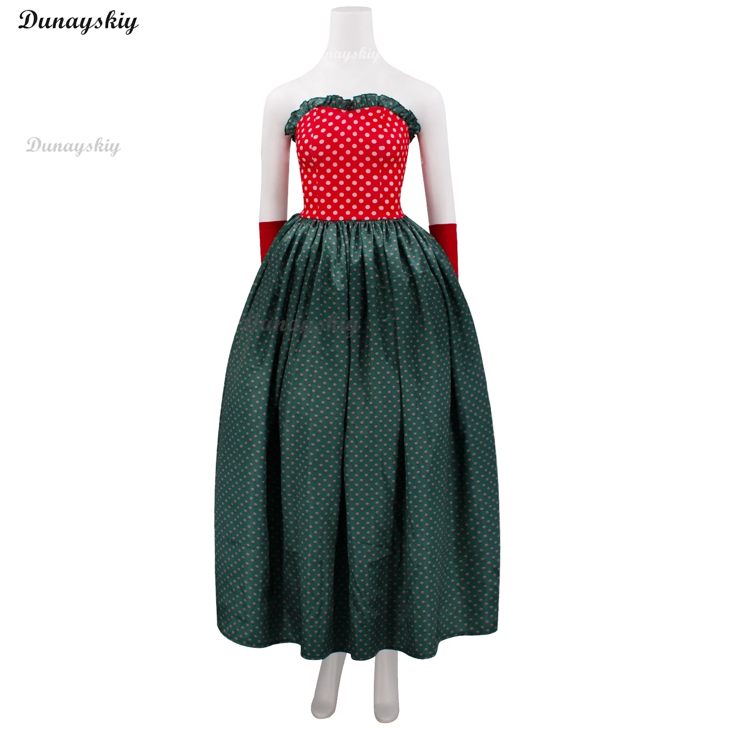 Martha May Whoeship Movie Grriinnch Cosplay Costume pour femme, robe bustier sans bretelles, costume de Noël personnalisé, rouge et vert, 2 versions imbibées