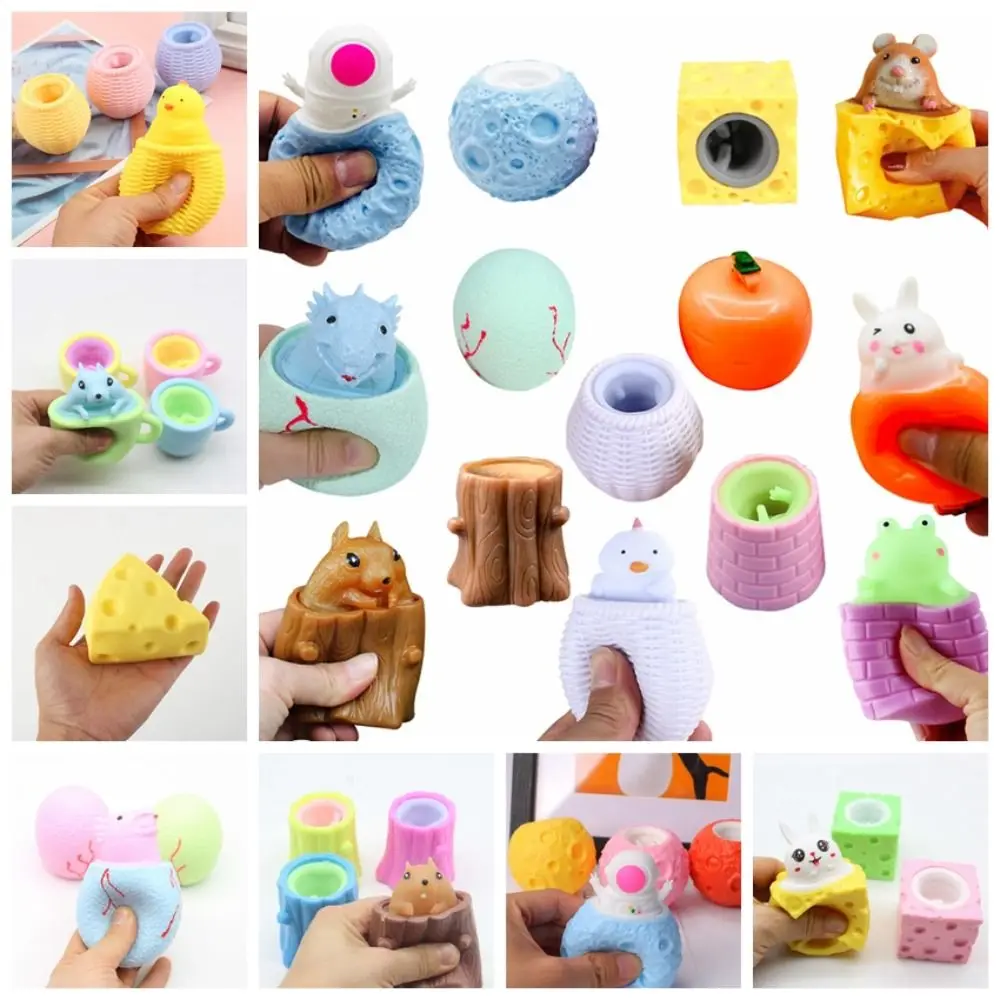 

Tea Cup Squirrel Pop Up Mouse and Cheese Pinch Toy Cabbage Pig Mouse and Cheese Random Color Multiple Types Practical Jokes