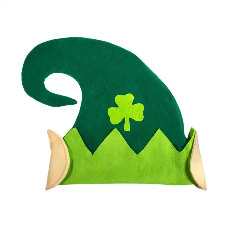 Saint Patricks Day Shamrock Elves Hat Green Celebration Costume for Irish Festival Birthday Party Decor Supplies for Adults Kids