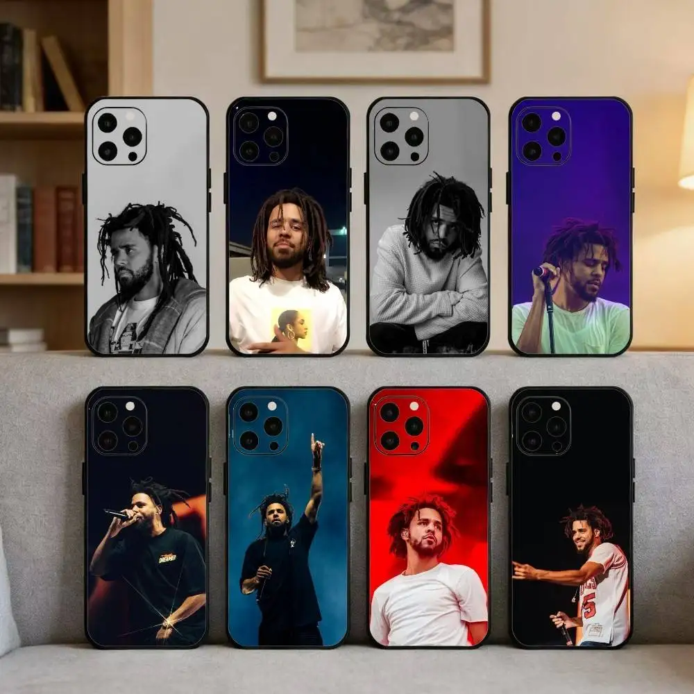 

J-J-J C-Cole Rapper Phone Case For iPhone 17 16 15 14 13 12 Max Plus Silicone Black Cover