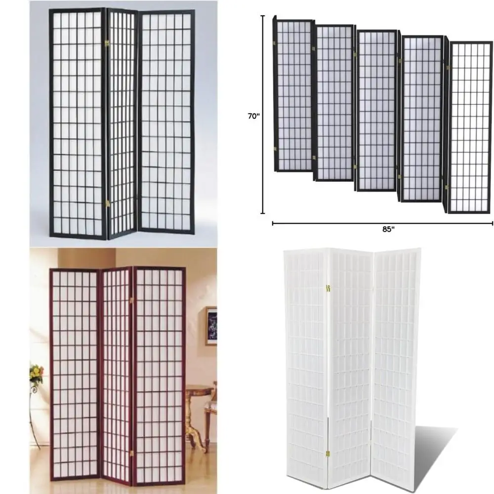 

Room Divider Shoji Screen 3-10 Panels - Black, White, Cherry, Natural Options, Versatile Space Partition