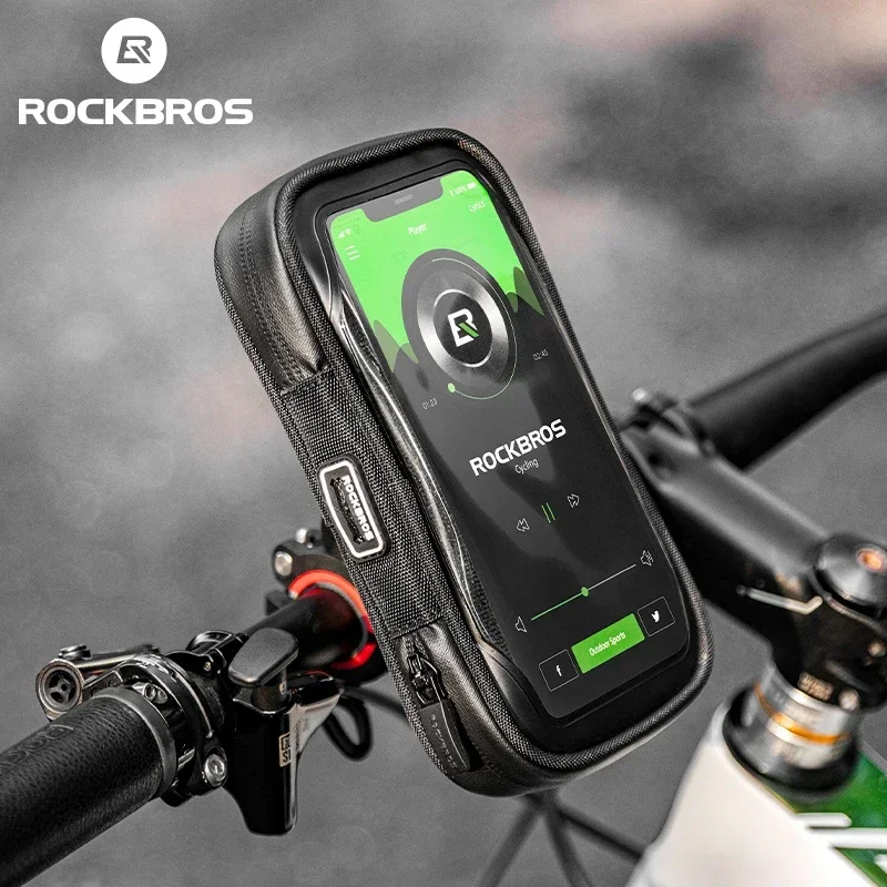 ROCKBROS Phone Bag Stand 270° Rotatable Waterproof Case Handlebar Stand Case Mount Scooter Bicycle Phone Bag Cycling Accessory