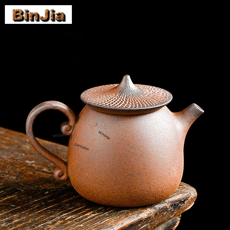 BAEJORIA 180ml Crude Pottery Chivalrous Expert Teapot Luxury Tea Infuser Pot Tea Making Kettle With Ball Hole Drinkware Gifts