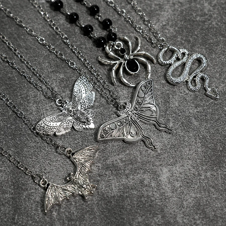 Y2K Gothic Dark Style personalisierte kreative Fledermaus Spinne Schlange Schmetterling Anhänger Halskette, Valentinstag Geschenk – Detail 1
