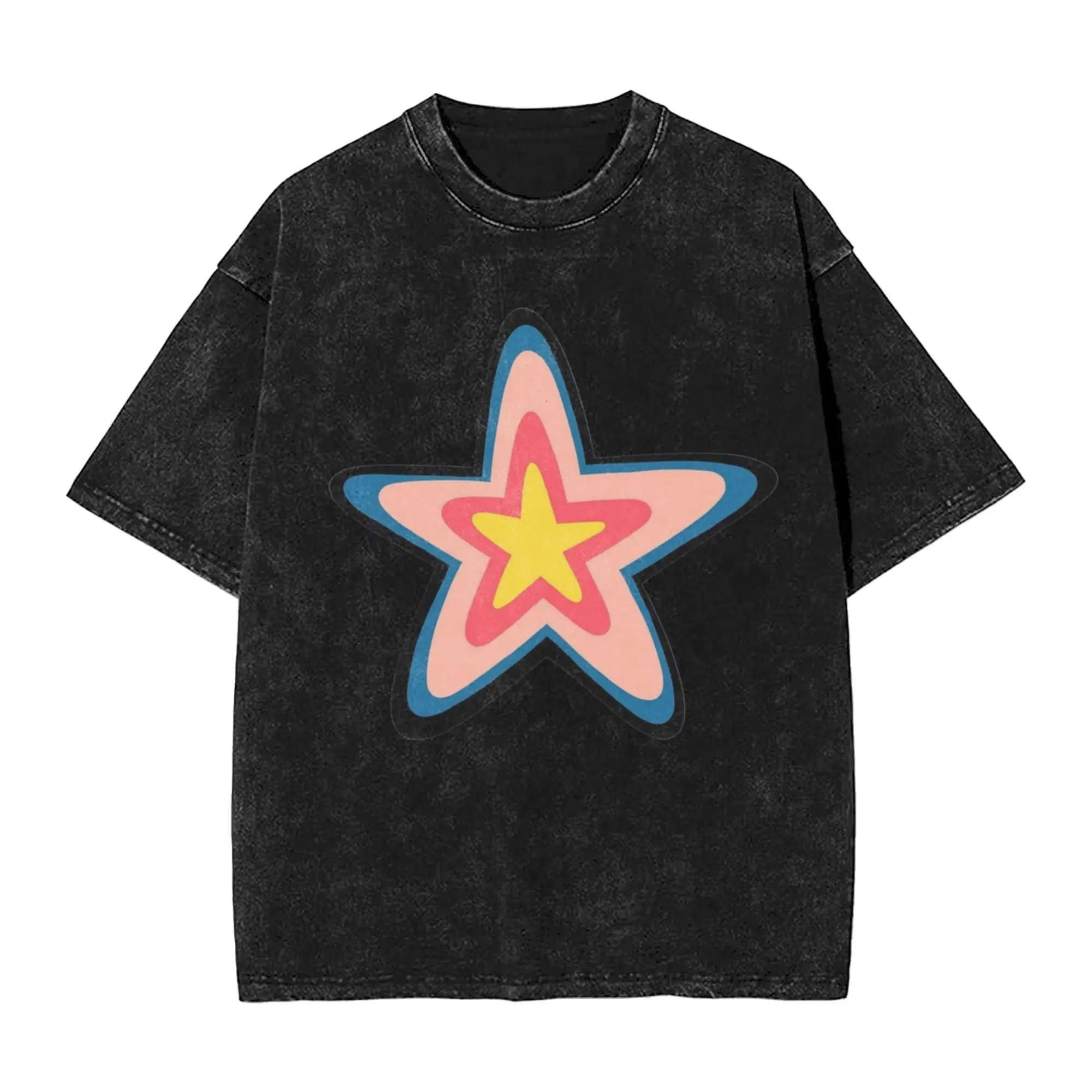 Washed T Shirts Steven's Color Palette Star Stevens Universes Hip Hop Vintage T-Shirts Harajuku Streetwear Cotton Tee Shirt Men