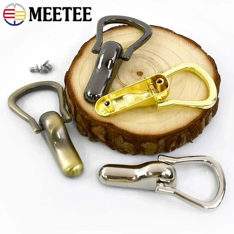 4/10Pcs Meetee Metal Bag Side Clip D Ring Screw Buckles Handbag Strap Connector Clasp Hanger Hook Hardware Sewing Accessories