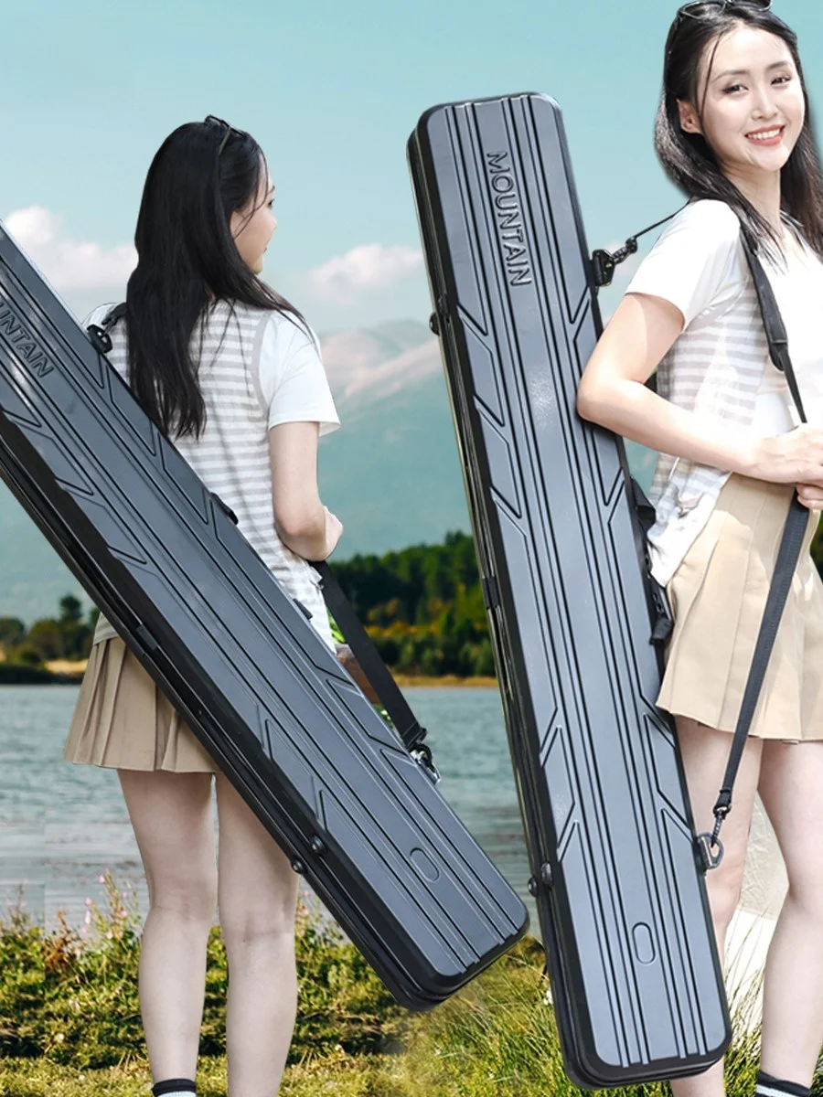 Extended Hard  Fishing Rod Case 135cm 150cm Long Section Rod Storage Box Anti-pressure Lure Rod Bag Outdoor Camping Trav...