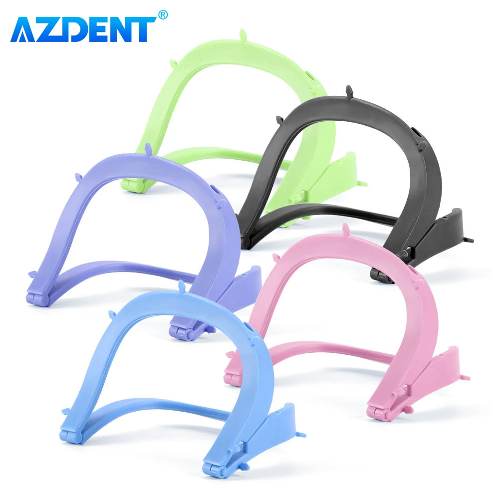 5PCS/Set Dental Rubber Dam Frame Foldable AZDENT Autoclavable Plastic Spreading Rubber Dam Bracket Braces Sheets Dentistry Tool