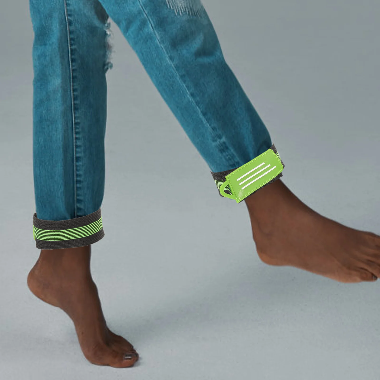 2pcs 녹색 탄성 바지 다리 스트랩 사이클링 승마 캠핑 바지 가터에 대 한 조정 가능한 부팅 밴드 튼튼한 내구성