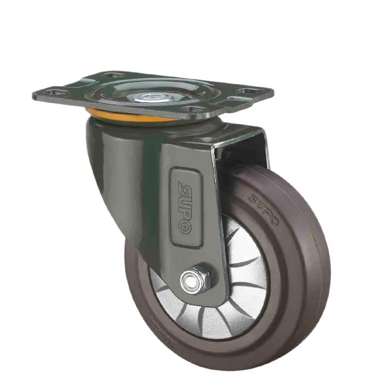 

5 Inch Universal Rubber Caster with Brake - 1-Pack Silent Swivel Wheel for Smooth Damping & Easy Mobility