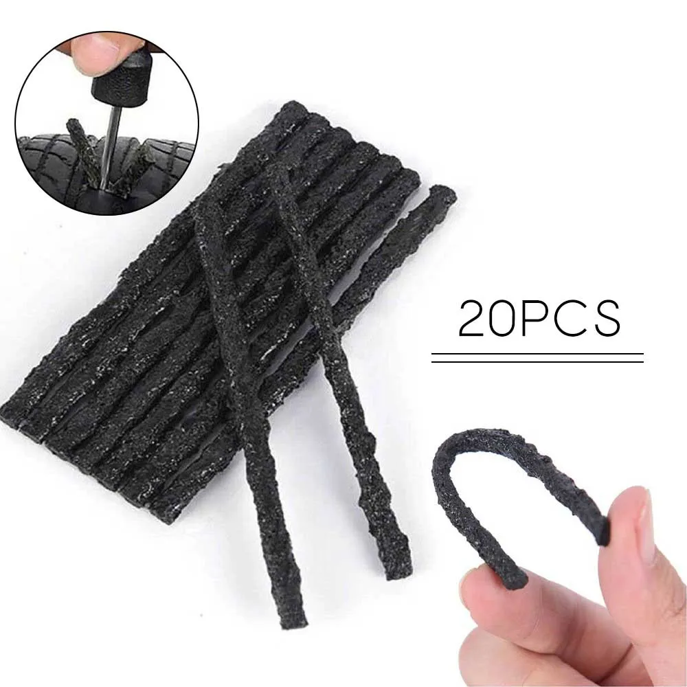 Brand New High Quality Black Hot Tire Repair Strip 100mm 20Pcs Puncture Repair Kit Strips Truck Tubeless Tyre Van