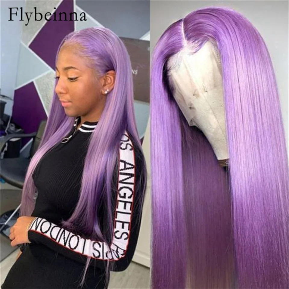 

Light Purple Human Hair Wig 13x6 Straight Lace Front Wig 40 Inch Transparent Lace Front Wig Purple Colored Brazilian Remy Wig