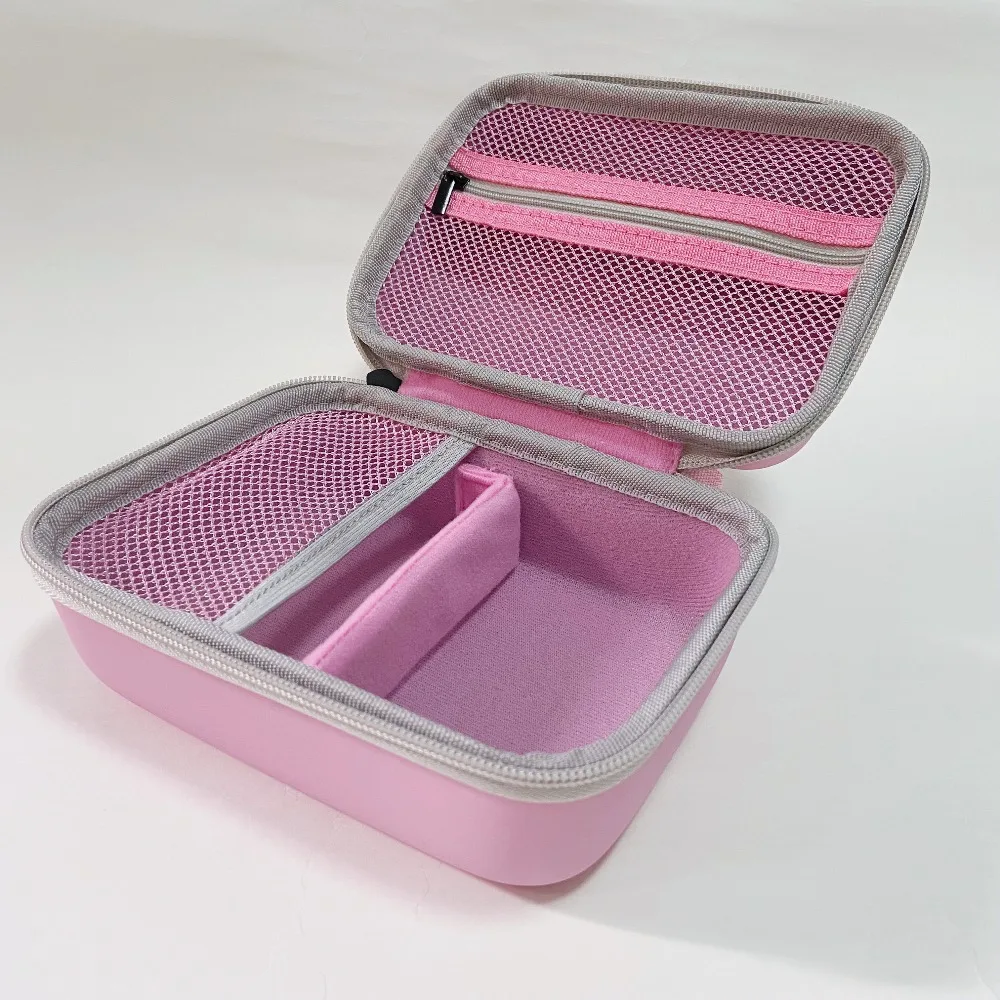 Camera Bag Storage Box with Handle Kids Digital Printing Camera Portable EVA Case Dustproof Parts Storage Box with Zipper Purple