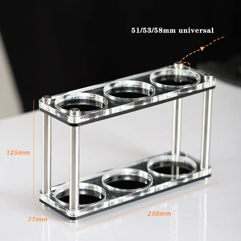 51/53/58mm Double-layer Coffee Utensil Storage Rack Acrylic Coffee Press Holder Powder Distributor Storage Base Coffee Tools