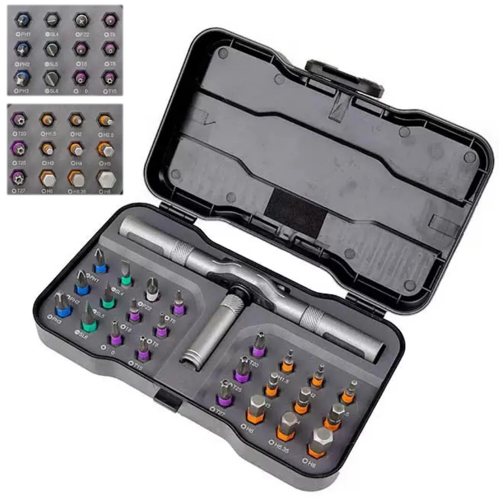 

24-in-1 Magnetic Screwdriver Set DIY Ratchet Screwdriver Set Multi Bit Magnetic Drive Set for Electrical and Furniture Assembly