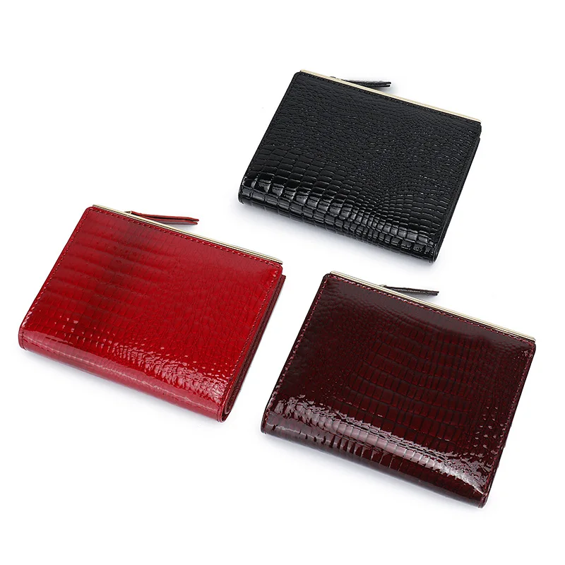 Genuine Leather Wallet for Women Short Bifold Design Multi Card Slots Fashionable PU Card Holder