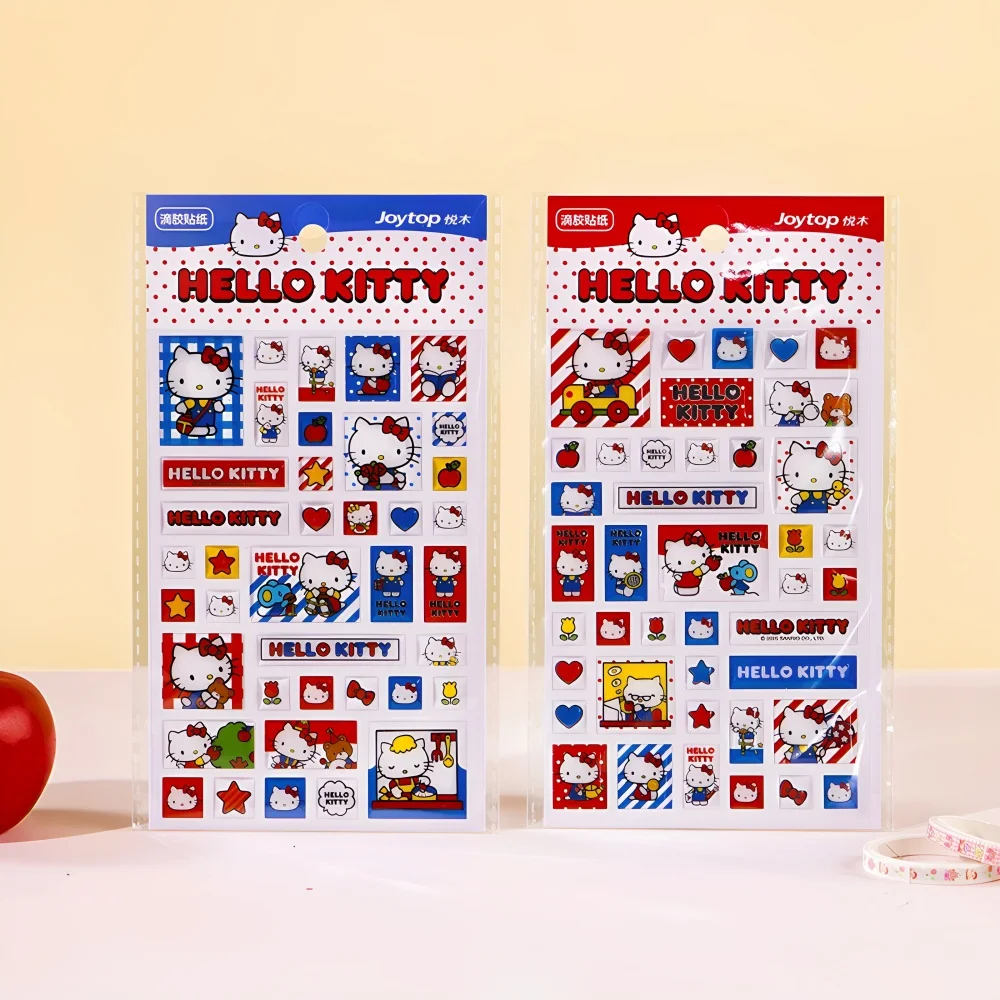 Sanrio Hello Kitty Crystal Stickers Toy KT Cat Decoration Self Adhesive Jewel Crafts Sparkly Rhinestone Stickers Girls Gifts
