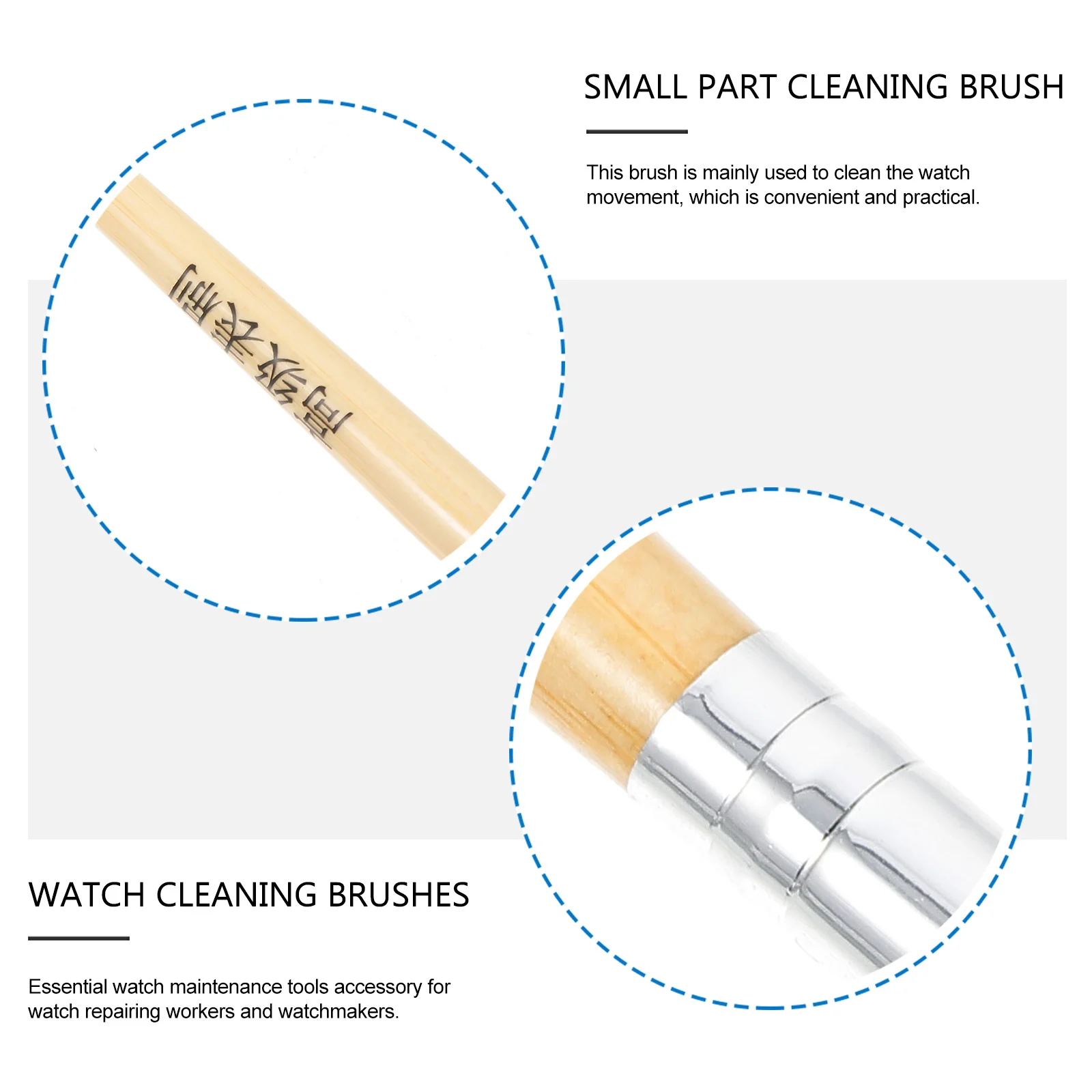 

2pcs Cleaning Brush Small Part Repair Tool For Watch Movement Maintenance Wooden Handle Durable High-Quality Watch Accessories