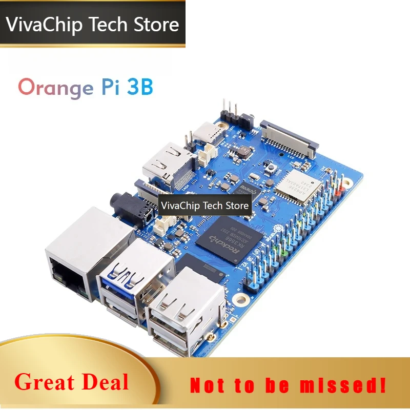 VivaChip TechOrange Pi 3B 2GB Ram LPDDR4 Rockchip RK3566 Mini PC WiFi5+BT5.0 BLE M2 SSD Single Board Computer Orangepi3B Develop