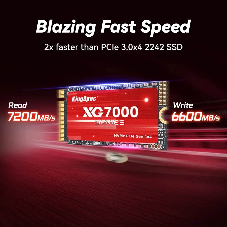 KingSpec 7400MB/s M.2 SSD NVMe M.2 2242 4TB 2TB 1TB Internal Solid