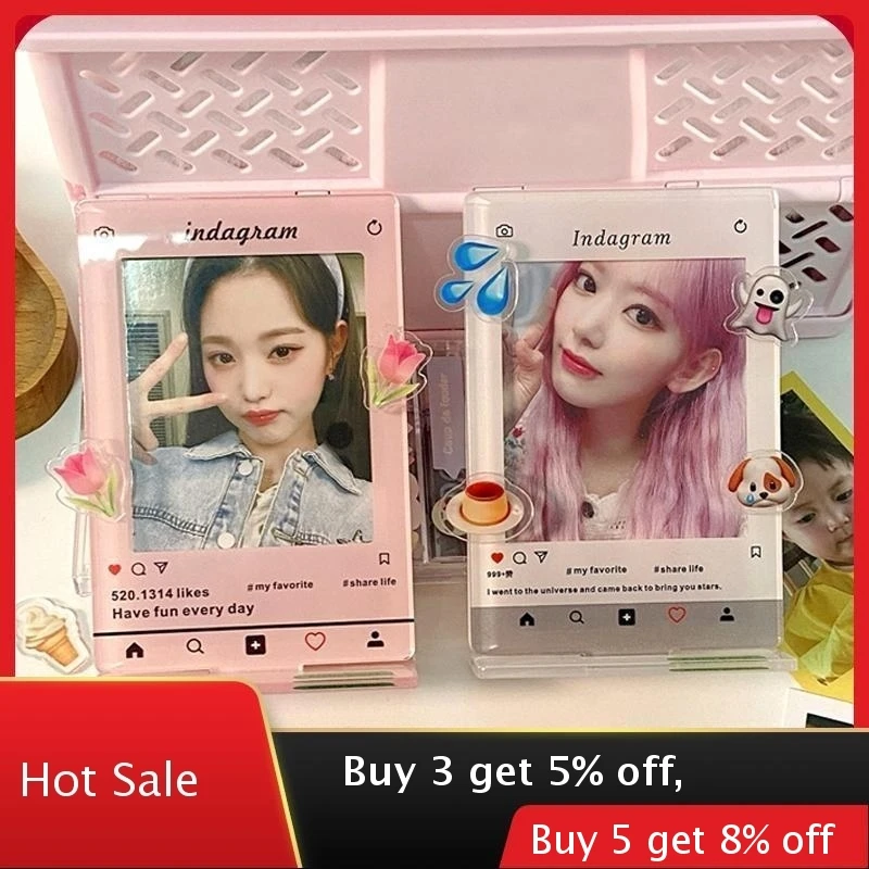 Acrylic Picture Frame Kpop Photo Protector Idol Photocard Holder Frame Ins Style Photo Card Supplies Home Desktop Decoration