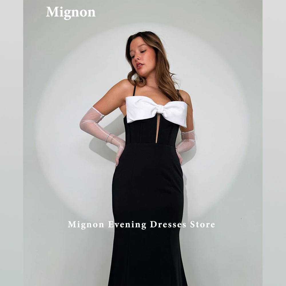 Mignon ชุดราตรีงานพรอมผูกโบว์สายสปาเก็ตตี้เซ็กซี่เดรสทางการสำหรับผู้หญิง abendkleider luxus 2024