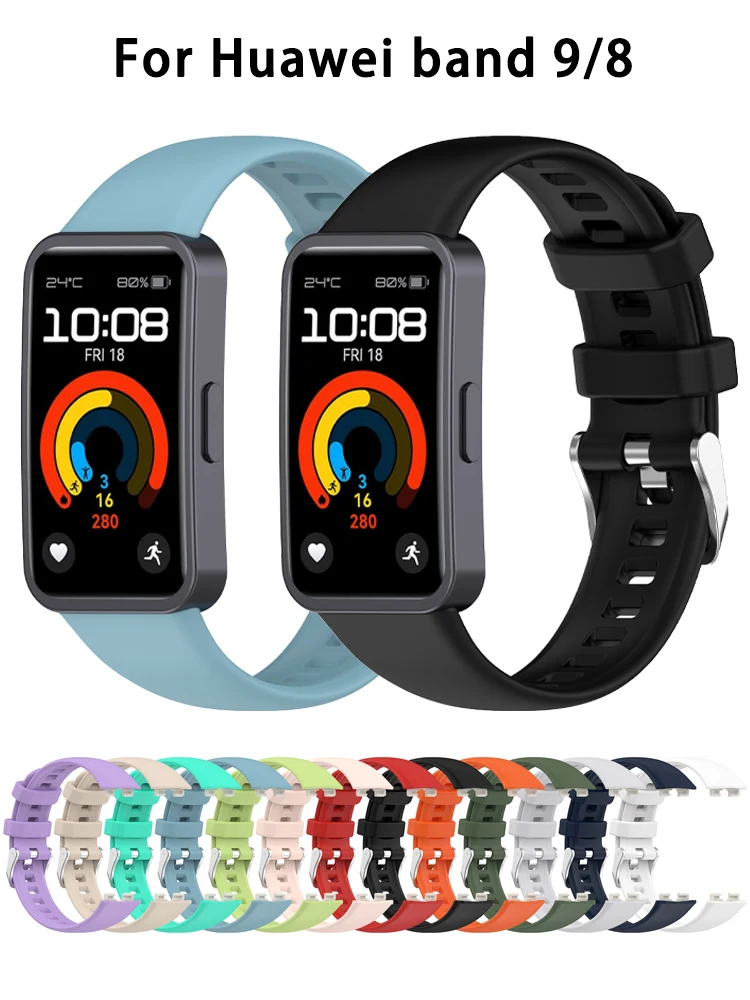 Correa de silicona para Huawei Band 9 8, accesorios para reloj inteligente, pulsera deportiva de repuesto, pulsera Huawei Band 8NFC 9NFC