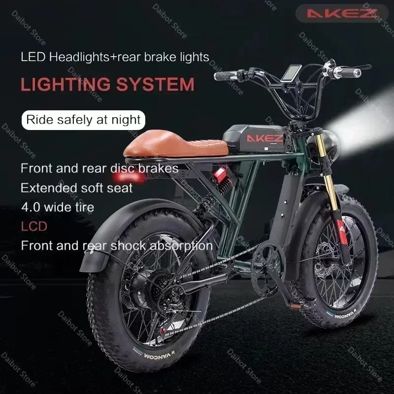 AKEZ super73 s2 All-terrain Electric bike 1500W Powerful Motor 48V 36AH Electric Bicycle 20-inch Fat Tire Urban Off-road e-bike image 10