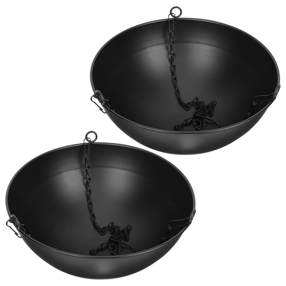 2 قطعة وعاء نبات معلق الحديد ريفي نمط شرفة جدار معلق اناء للزهور في الهواء الطلق داخلي حديقة زارع الزخرفية #2