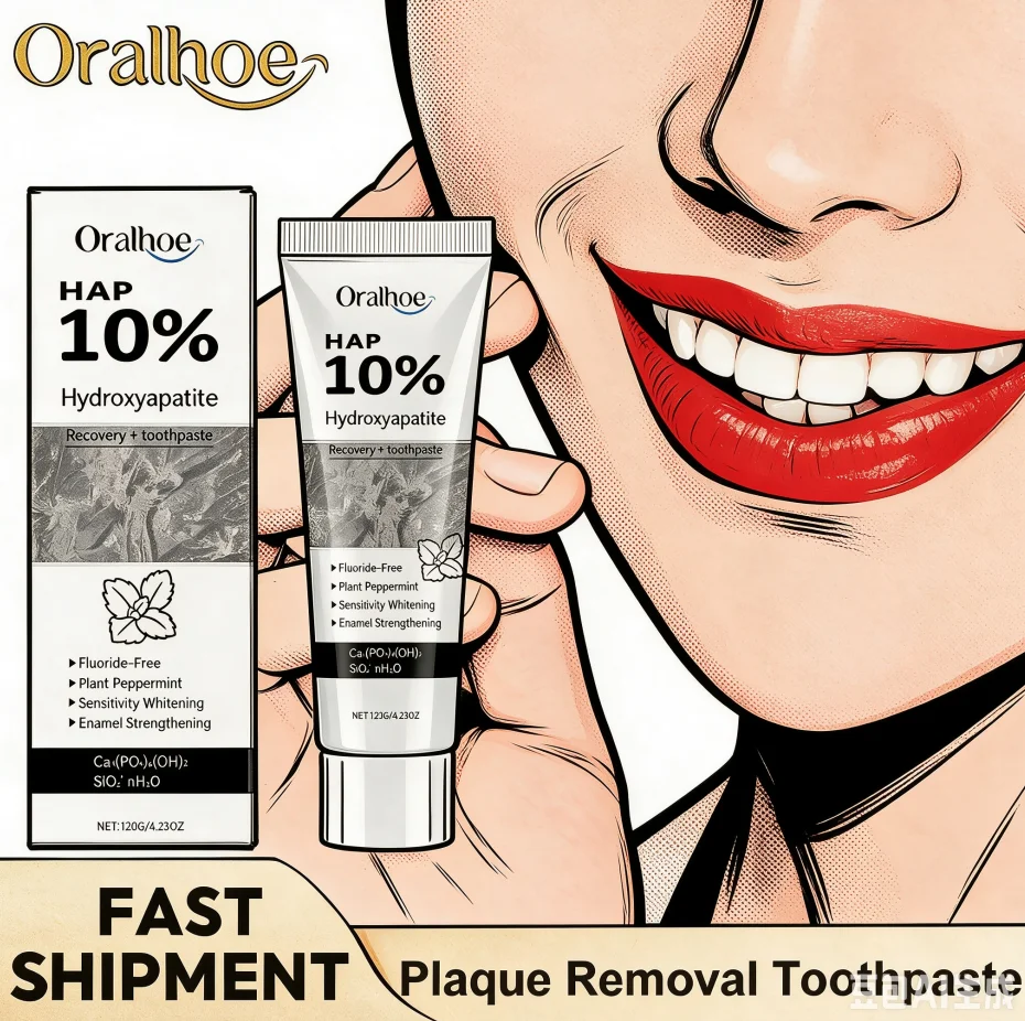 Dentifrice blanchissant à l'hydroxyapatite, élimination des taches dentaires, réparation de l'émail, soin buccal, haleine fraîche, éclaircissement, pâte nettoyante dentaire 100g