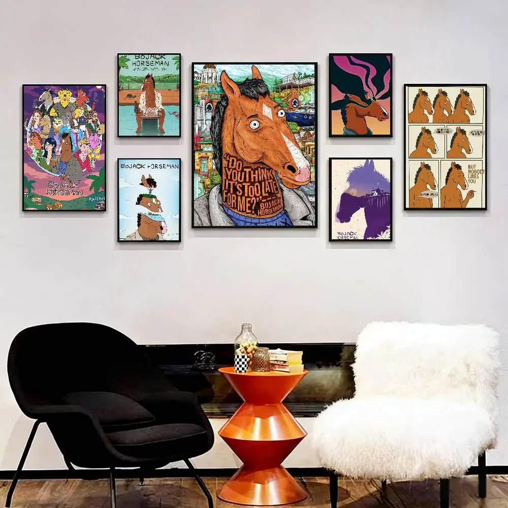 Cartoon B-BoJaCK-K H-HoRsEMaN-N Poster Print Cook Cooked Wall Art Canvas Painting for Living Room Bedroom Home Decor