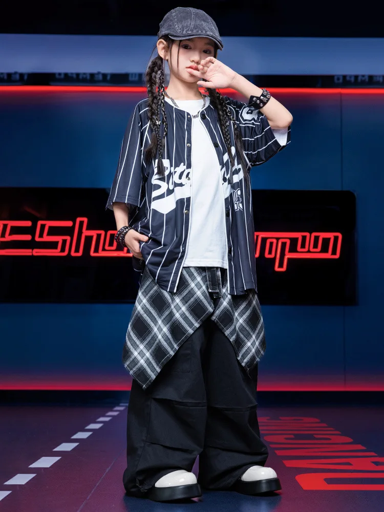 Kids Hip Hop Outfit Unisex Baseball Shirt Broek Set Kinder Street Dance Kleding Prestaties Kostuum Trendy Show Wear Cool