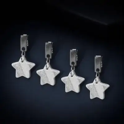 

4Pcs Tablecloth Weights Marble Clips Sturdy Stainless Steel Table Cover Clips for Weddings Parties Outdoor Buffets