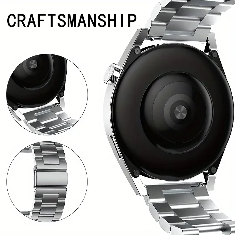 Stainless Steel Strap for Samsung Galaxy Watch 7/FE/6/5Pro/4/classic 22mm Metal Bracelet Amazfit GTS-GTR-4-3-2e-mini for Huawei