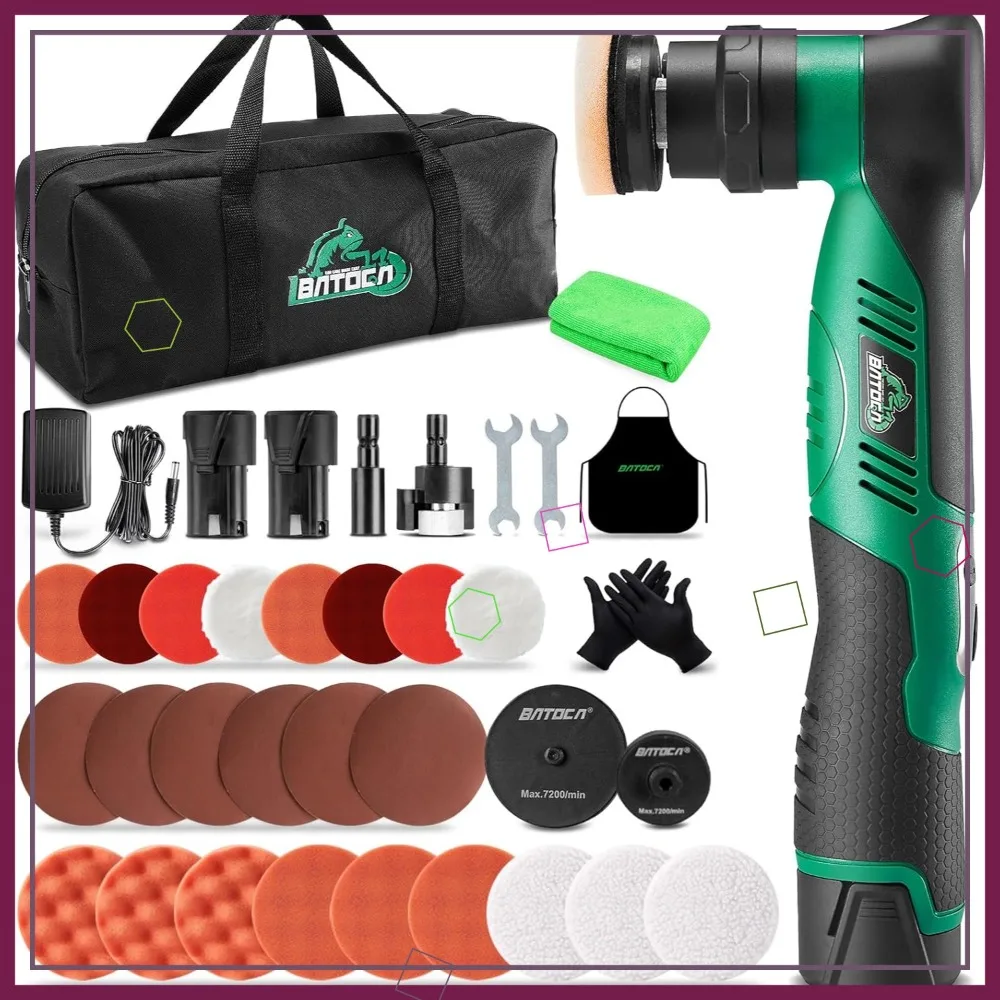 

Беспроводной полировальный аппарат для автомобиля с двойным действием и роторным механизмом, 2 аккумулятора, 6 скоростей, для автодетейлинга