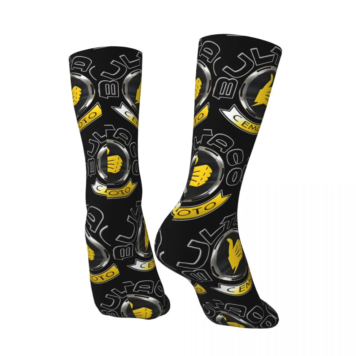 Funny Crazy compression Genius Sock for Men Hip Hop Harajuku Bultaco Happy Seamless Pattern Printed Boys Crew Sock Casual Gift