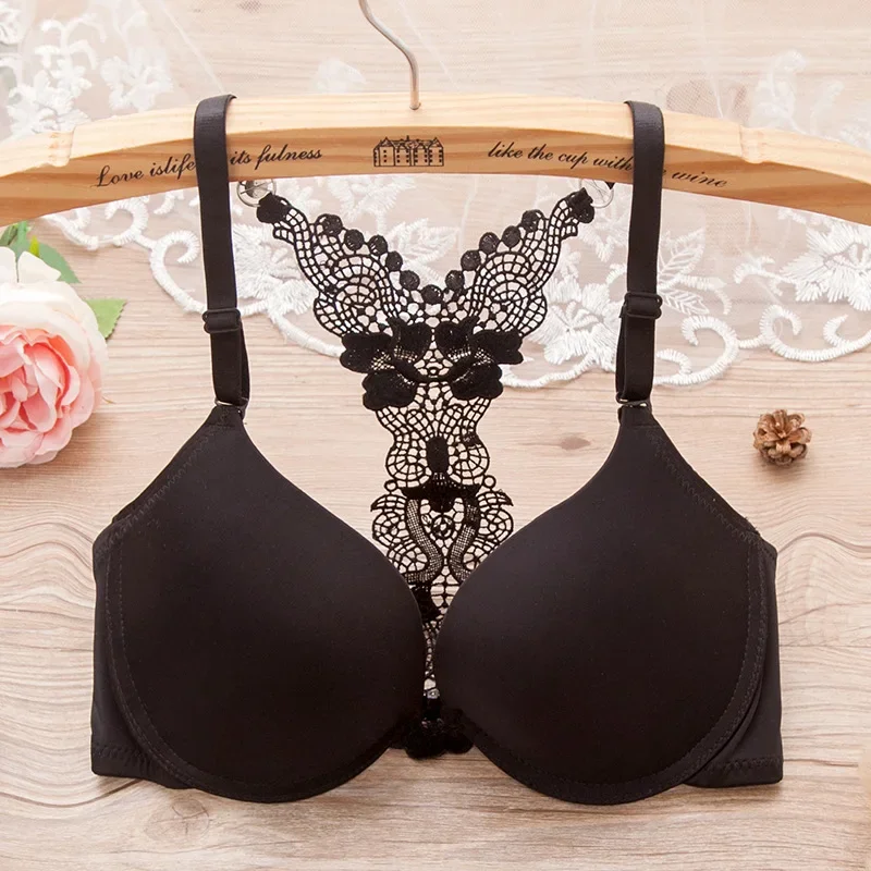 The anterior Y type beauty come back sexy bra lace gather smooth thin girl underwear under thick Top women Women's underwear