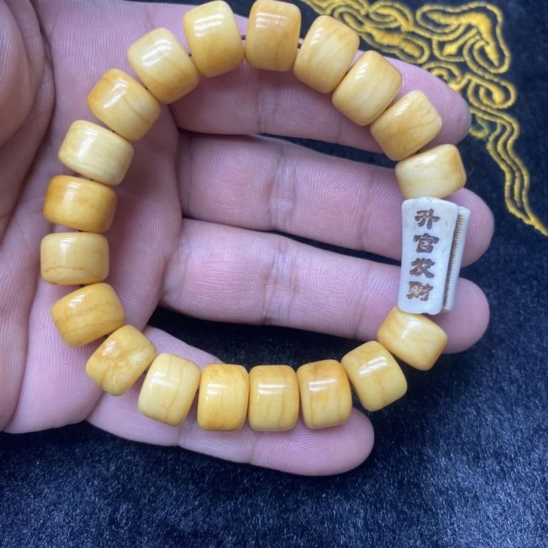Traditional folk-style yak bone oil-coated barrel beads, with a rich patina, suitable for DIY accessories and pendants, paired w