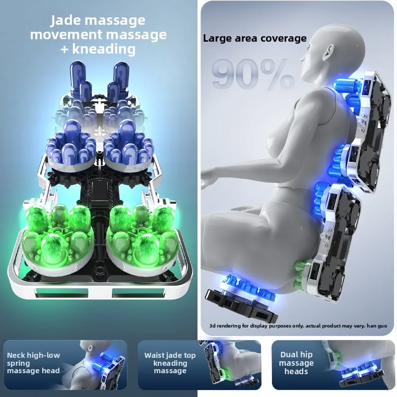 Jade Stone Massage Chair Full Body Airbag Foot Roller Cushion Zero Gravity Back Leg Heating Healthcare AI Voice