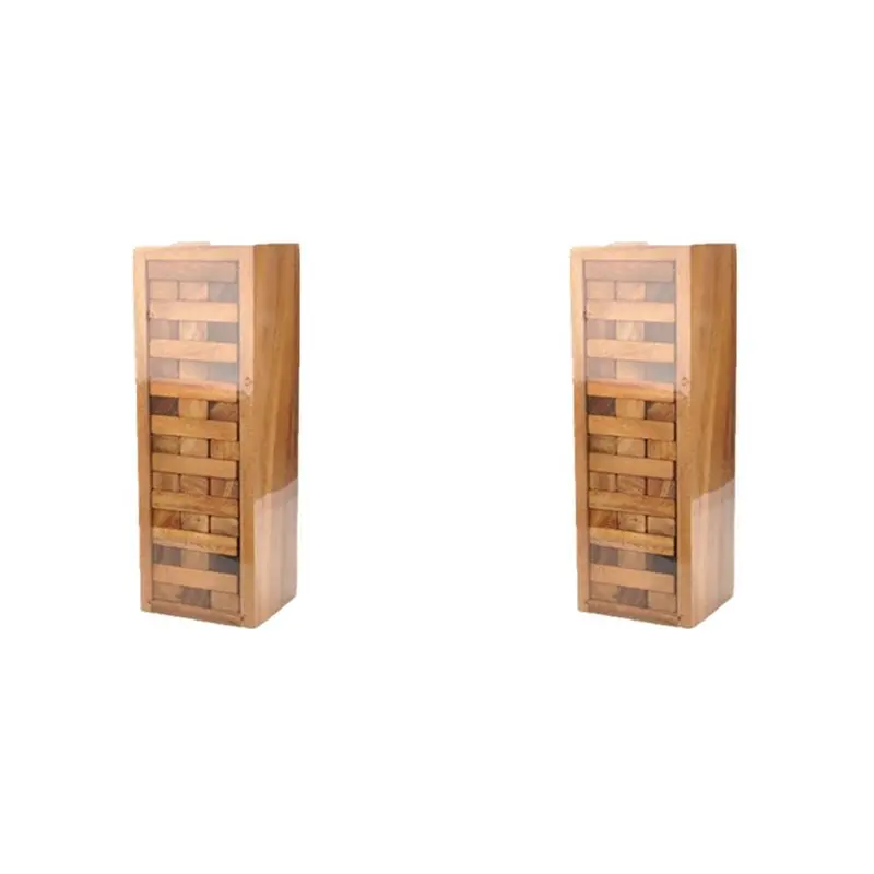 【prodotto-indispensbile】2x-gioco-della-torre-di-legno-per-feste-giochi-all'aperto-per-adulti-e-famiglie-classici-giochi-di-impilamento-blocchi-l