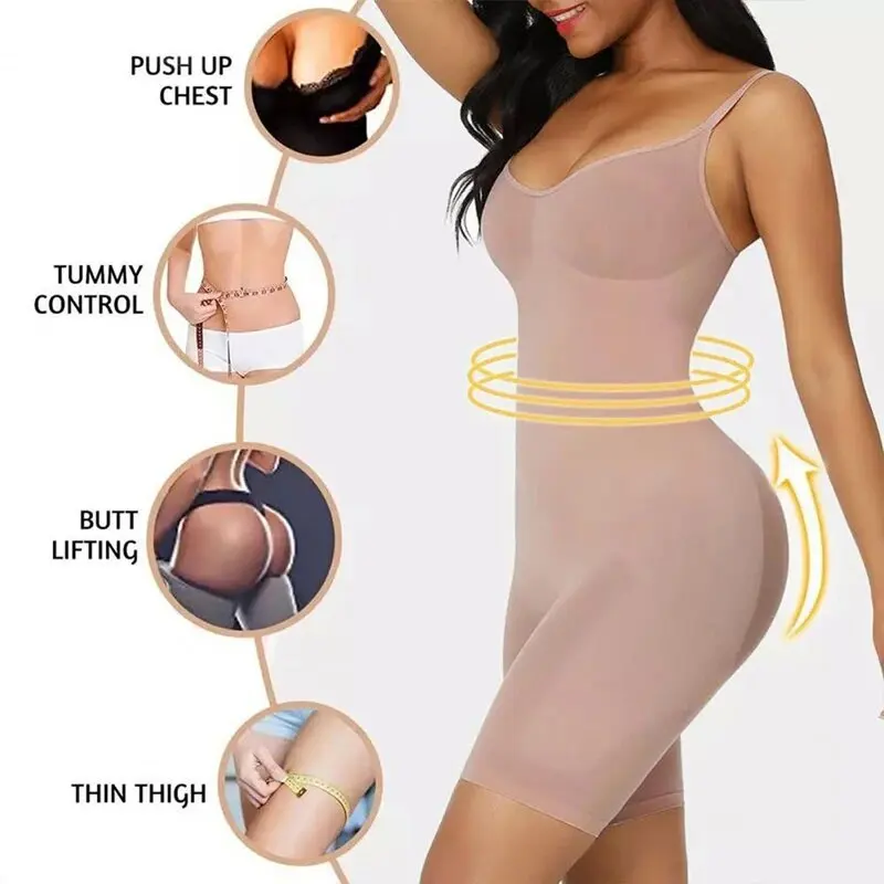 Women Bodysuit Shapewear Full Body Shaper Tummy Control Slimming Sheath Butt Lifter Push Up Thigh Slimmer Shapers Corset