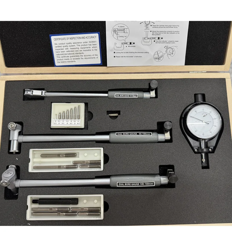 High-precision Inner Diameter Dial Meter 3 Packs 18-160mm Inner Diameter Meter Set Cylinder Meter