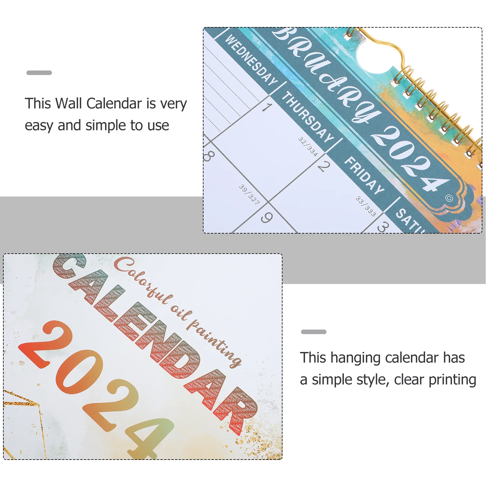 

Подвесной настенный календарь, большой ежемесячный календарь на 2024 год, прочный надежный материал для домашнего офиса, управления временем