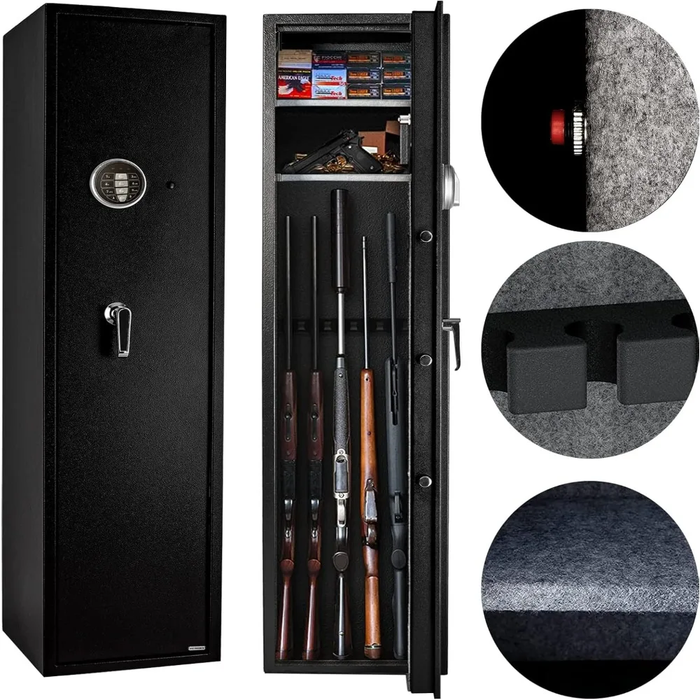 

Fast Access Gun Safe Rifle Safe Larger and Durable for 5-6 Gun Shotgun Cabinet (Larger Rifle Safe-Electronic) …