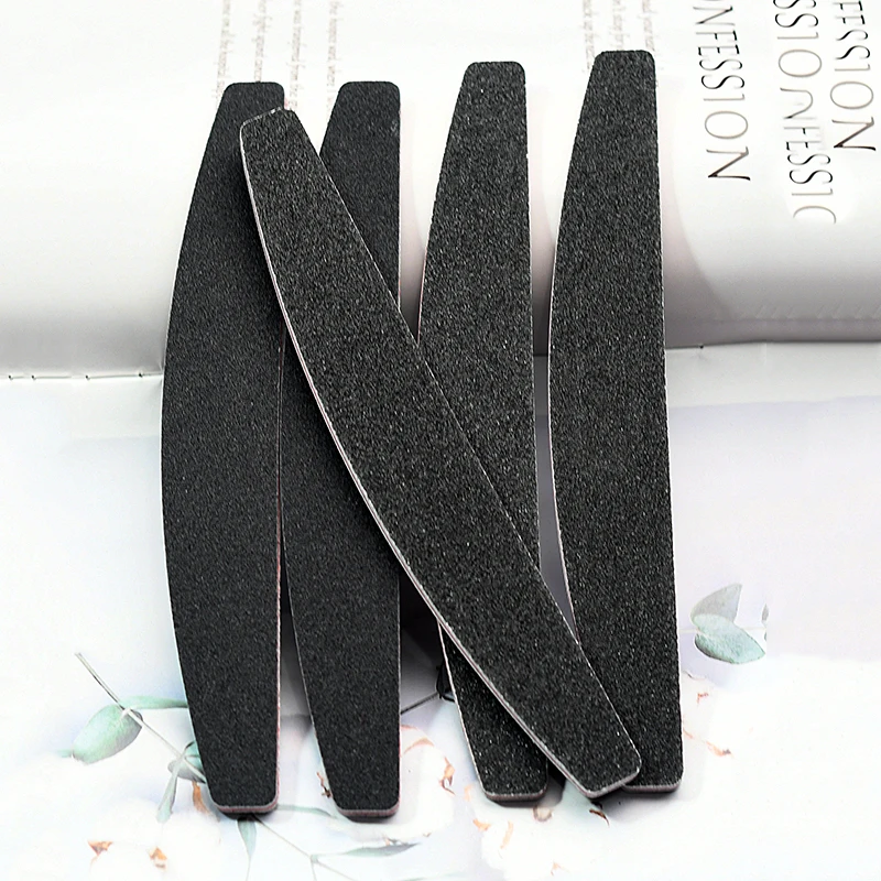 5/10pcs Nail for filer 100/180 Grit Half Moon Nail Files Double Side Sandpaper Block Gel Polisher Sanding Nail Files Tools