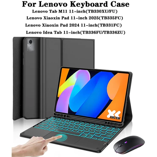 Funda para tableta Lenovo Xiaoxin Pad 11 pulgadas 2024 2025, funda para teclado desmontable para Lenovo Tab M11 / Idea Tab 11"" con ranura para bolígrafo