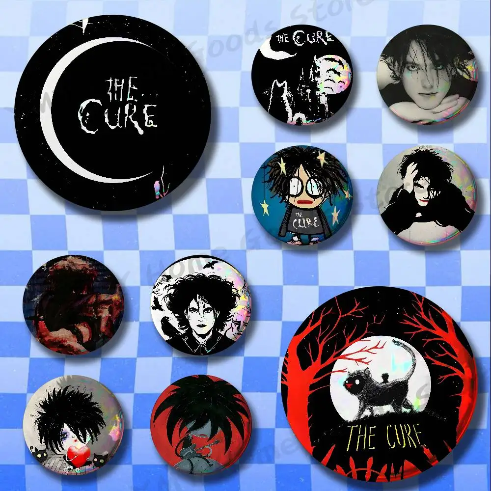 Robert Smith Band The C-CURE Round Pins Cartoon Brooches Stylish Ornament Badge for Backpack Accessorys Gifts