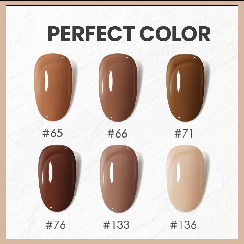 طلاء جل بقاعدة مطاطية مثالية اللون 12 مللي طلاء أظافر جل بني يجب أن يكون لدى الخريف والشتاء علاج ضوء الأشعة فوق البنفسجية لفن الأظافر بنفسك #4